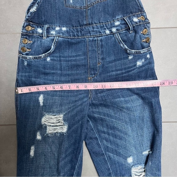 ZARA Trafaluc Denimwear Distressed Straight Leg Overalls Size US Small - Picture 7 of 14